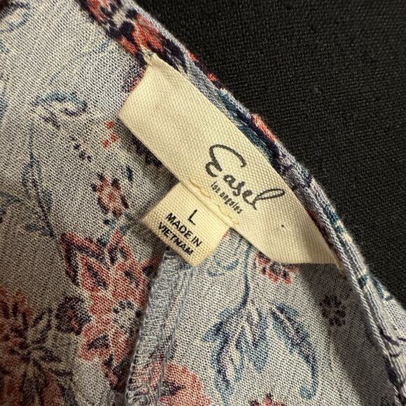 Easel Dress Large Womens Tiered Crinkle Maxi Cottagecore Boho Lavendar Grayish - Picture 6 of 11